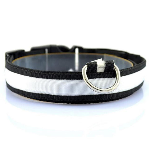Nylon LED Pet Dog Collar Night Safety Anti-lost Flashing Glow Collars Dog Supplies 7 colors S M L XL Size for pet dogs