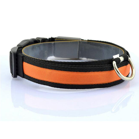 Nylon LED Pet Dog Collar Night Safety Anti-lost Flashing Glow Collars Dog Supplies 7 colors S M L XL Size for pet dogs