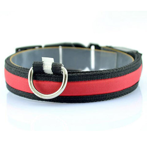 Nylon LED Pet Dog Collar Night Safety Anti-lost Flashing Glow Collars Dog Supplies 7 colors S M L XL Size for pet dogs