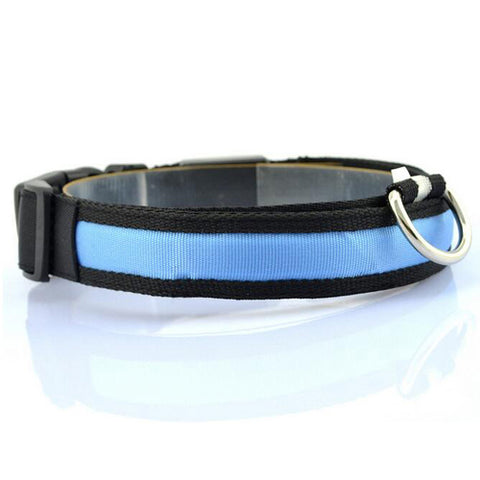 Nylon LED Pet Dog Collar Night Safety Anti-lost Flashing Glow Collars Dog Supplies 7 colors S M L XL Size for pet dogs