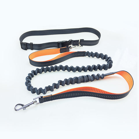 Elastic Waist Dog Leash Running Jogging Dog Sport Product Adjustable Nylon Dog Leash With Reflective Strip Pet Accessories 05S2