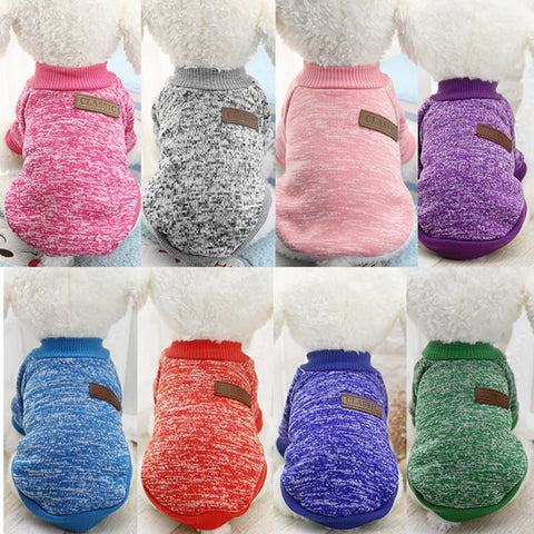 Classic Warm Dog Clothes Puppy Outfit Pet Cat Jacket Coat Winter Soft Sweater Clothing For Small Dogs Chihuahua XS-2XL 25S1