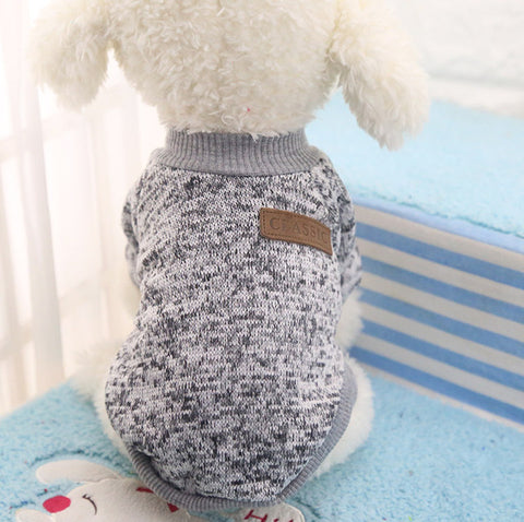 Classic Warm Dog Clothes Puppy Outfit Pet Cat Jacket Coat Winter Soft Sweater Clothing For Small Dogs Chihuahua XS-2XL 25S1