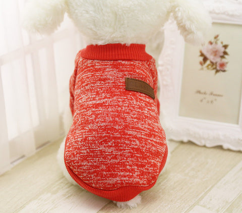 Classic Warm Dog Clothes Puppy Outfit Pet Cat Jacket Coat Winter Soft Sweater Clothing For Small Dogs Chihuahua XS-2XL 25S1