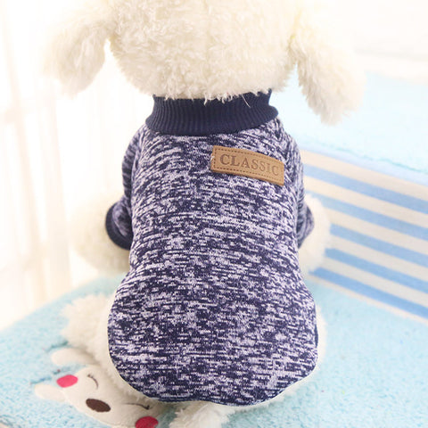Classic Warm Dog Clothes Puppy Outfit Pet Cat Jacket Coat Winter Soft Sweater Clothing For Small Dogs Chihuahua XS-2XL 25S1