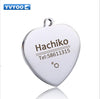 YVYOO Dog collar Stainless steel dog cat tag Free engraving Pet collar accessories ID tag name telephone Pet Supplies AA
