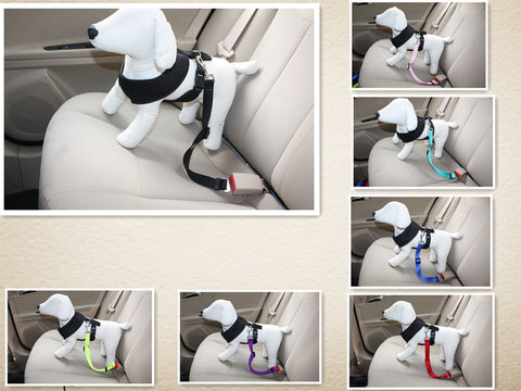 Free shipping Strong Pet/Dog Car Travel Seat Belt Clip Lead Restraint Harness Auto Traction Leads Dog Car Belt